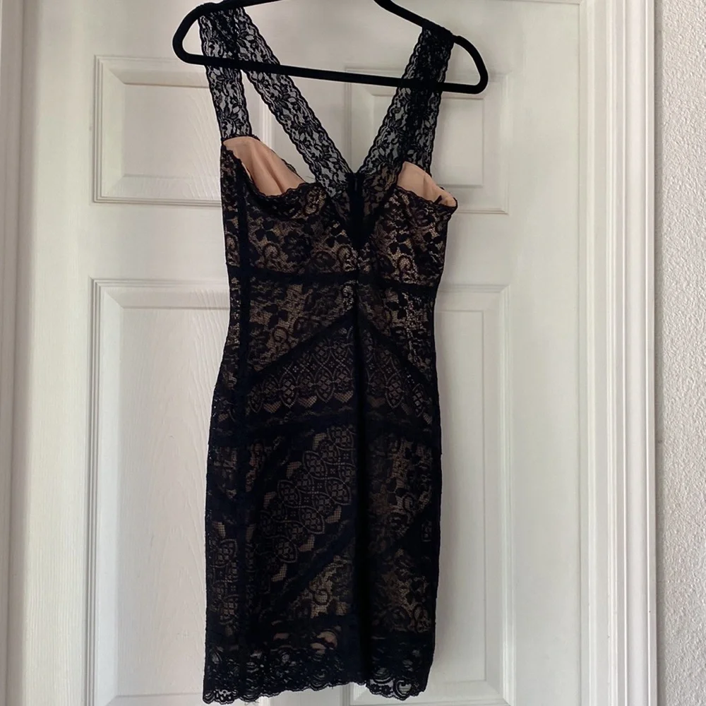 RARE NWOT Nicole Miller | Black Lace Mini Dress | Small